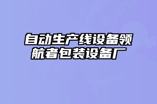 自動生產線設備領航者包裝設備廠
