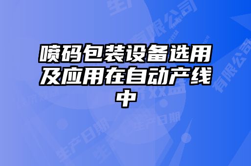 噴碼包裝設備選用及應用在自動產線中
