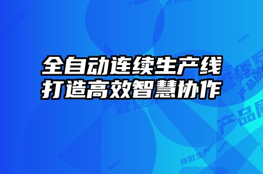 全自動(dòng)連續(xù)生產(chǎn)線(xiàn)打造高效智慧協(xié)作
