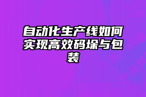 自動化生產(chǎn)線如何實現(xiàn)高效碼垛與包裝