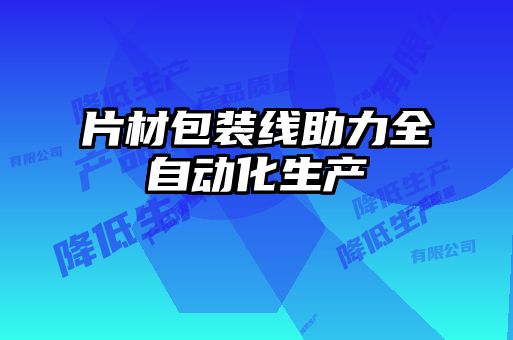 片材包裝線助力全自動化生產