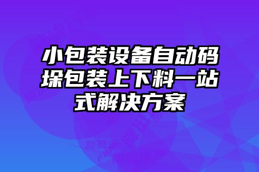 小包裝設備自動碼垛包裝上下料一站式解決方案