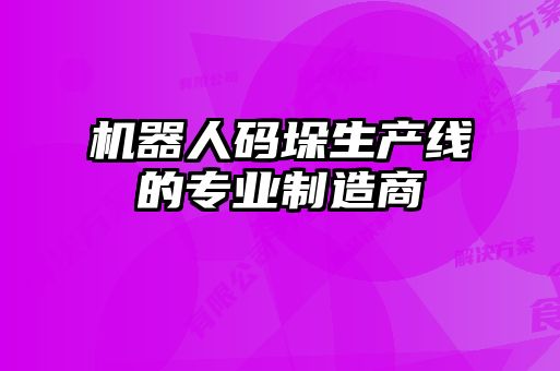 機(jī)器人碼垛生產(chǎn)線的專(zhuān)業(yè)制造商
