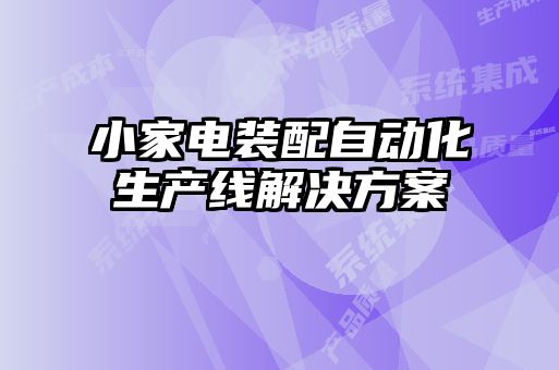 小家電裝配自動化生產線解決方案