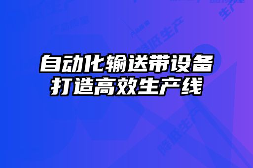 自動化輸送帶設(shè)備打造高效生產(chǎn)線