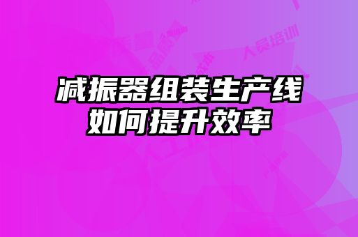 減振器組裝生產線如何提升效率