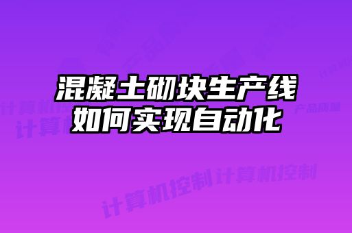 混凝土砌塊生產(chǎn)線如何實現(xiàn)自動化