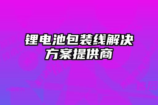 鋰電池包裝線解決方案提供商
