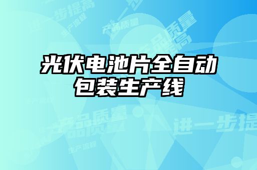 光伏電池片全自動(dòng)包裝生產(chǎn)線